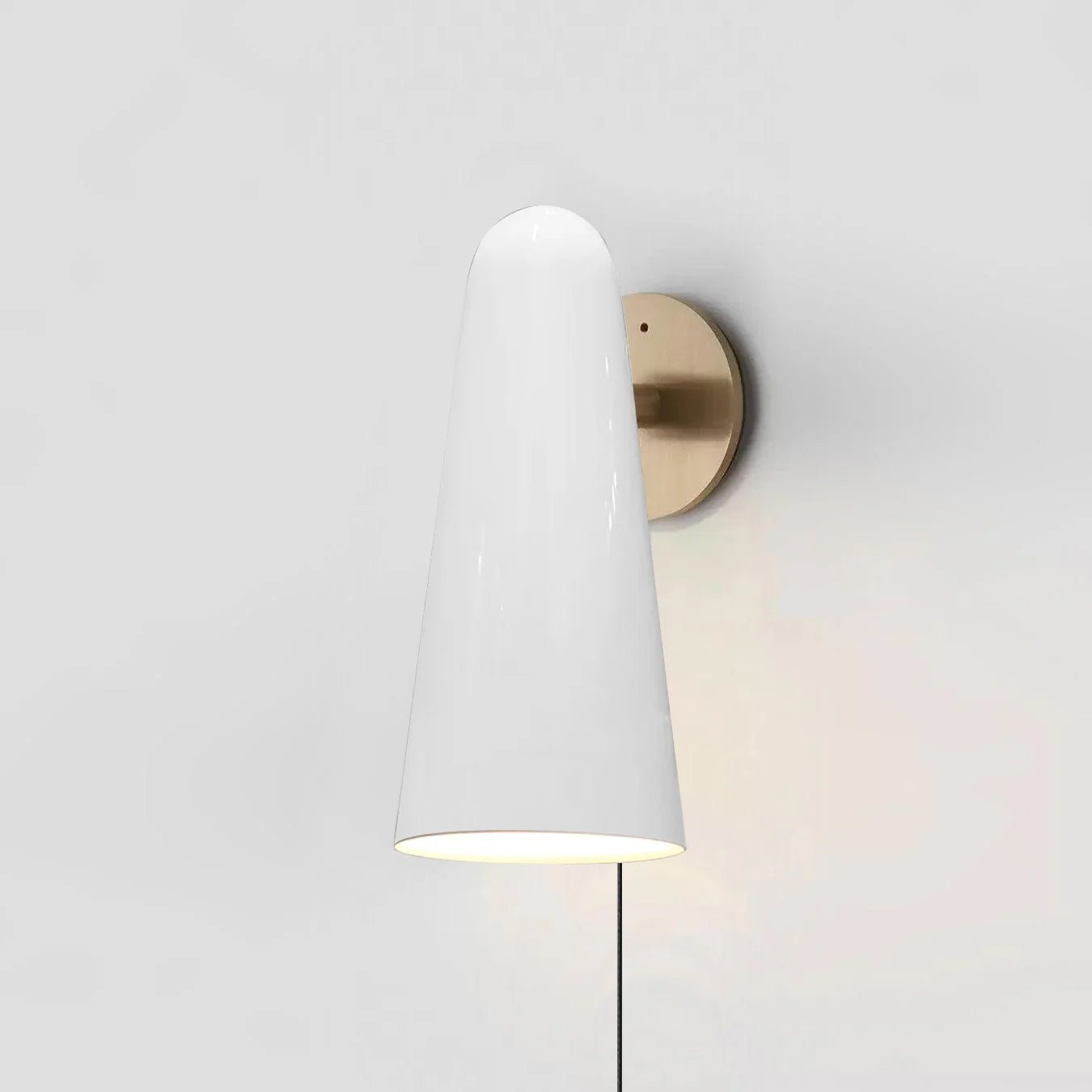 Conical Glass Wall Lamp | Iron, Metal & Glass | Gold, Nickel, Black Finishes