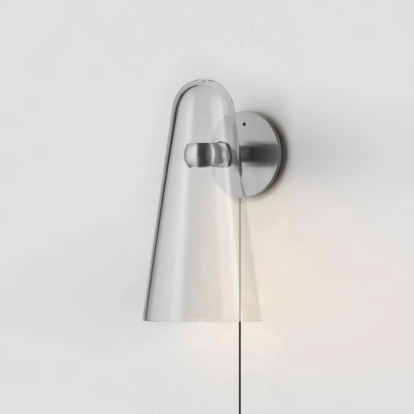 Conical Glass Wall Lamp | Iron, Metal & Glass | Gold, Nickel, Black Finishes
