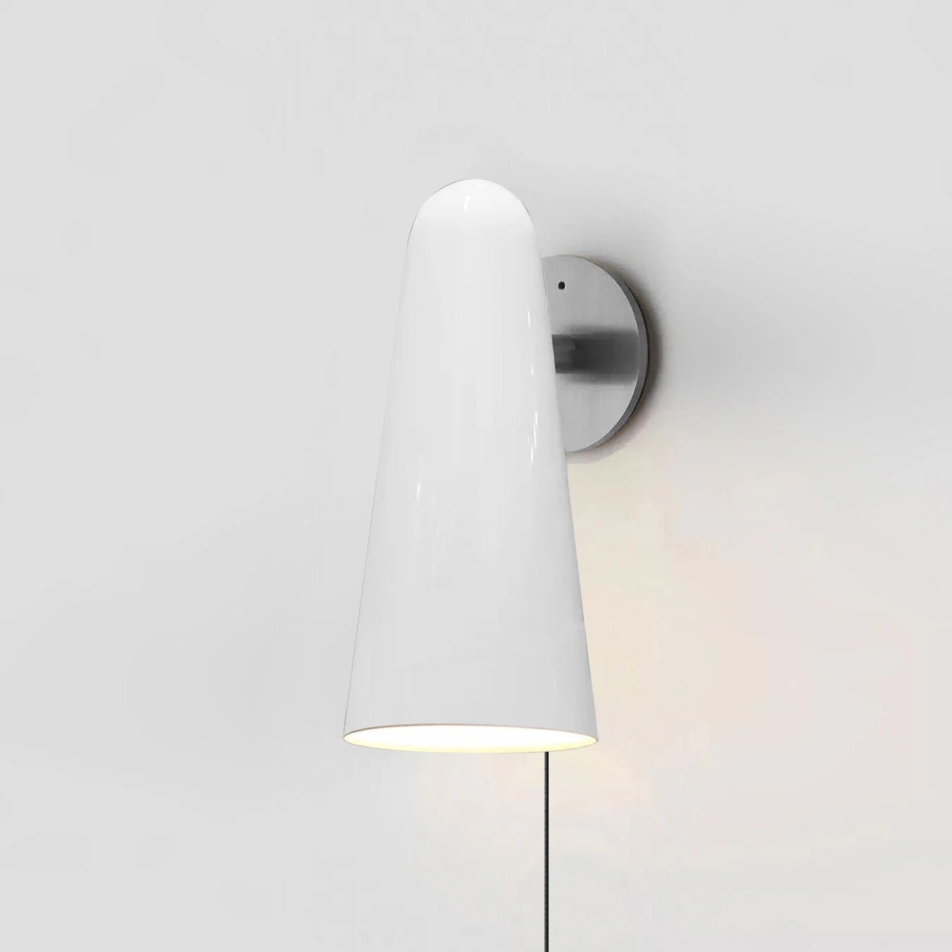 Conical Glass Wall Lamp | Iron, Metal & Glass | Gold, Nickel, Black Finishes