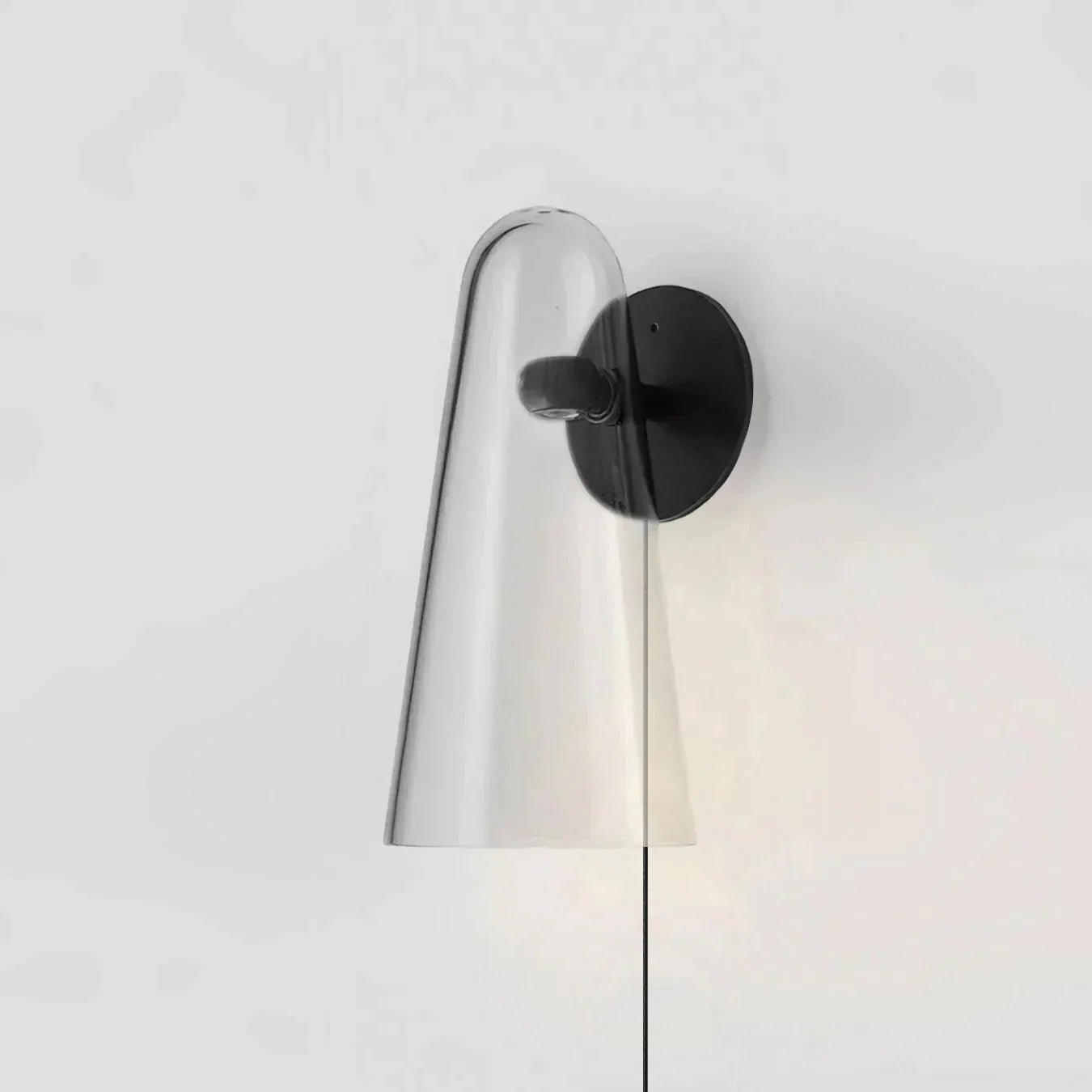Conical Glass Wall Lamp | Iron, Metal & Glass | Gold, Nickel, Black Finishes