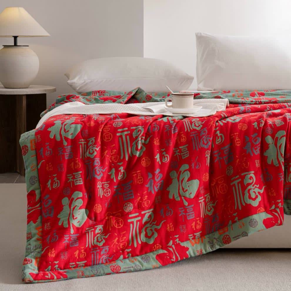 Yarn-dyed Retro Cotton Gauze Comfy Quilt