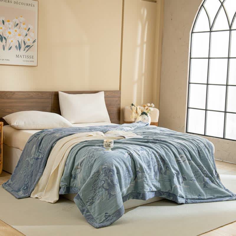 Landscape Cotton Gauze Quilt | Breathable & Soft | Full/Queen Size