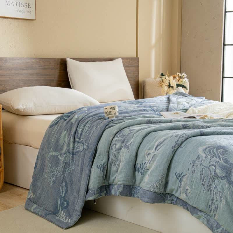 Landscape Cotton Gauze Quilt | Breathable & Soft | Full/Queen Size