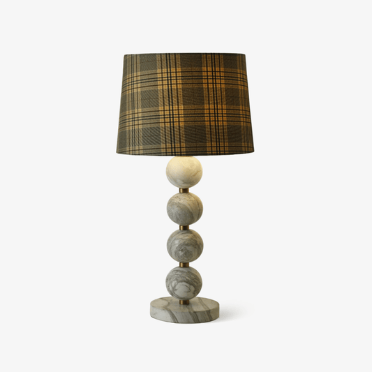 Marbliss Table Lamp | Marble & Fabric | Grey Shade