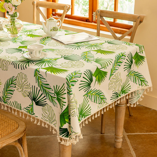 Tropical Leaf Tablecloth | Soft Polyester | Multiple Sizes