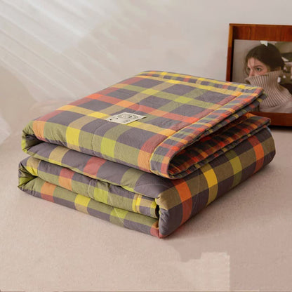 Plaid Cotton Bedding Set | Vintage Yarn-Dyed Design | 4 Pieces