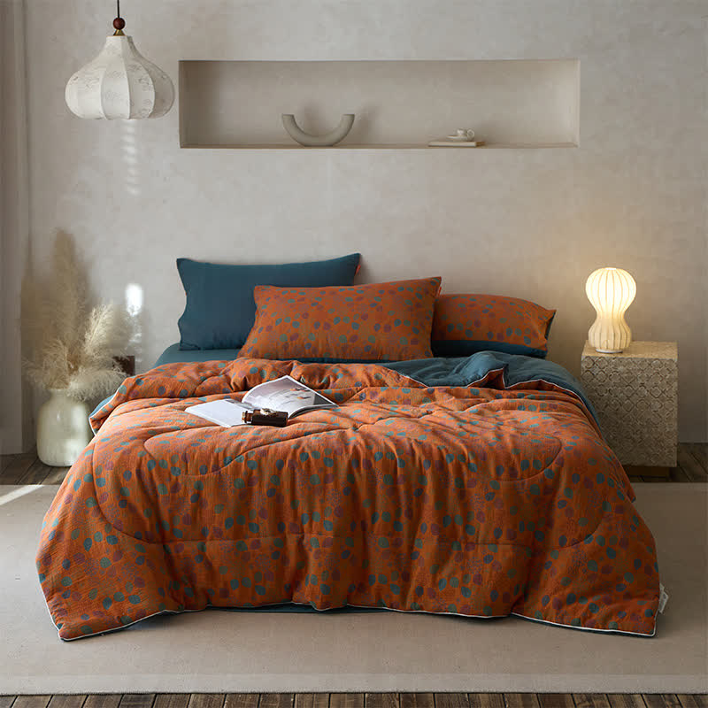 Bedding Set | Cotton Gauze | Floral Print | 4 Pieces