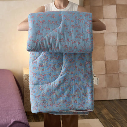 Cotton Gauze Floral Bedding Set | Soft & Breathable | 4 Pieces