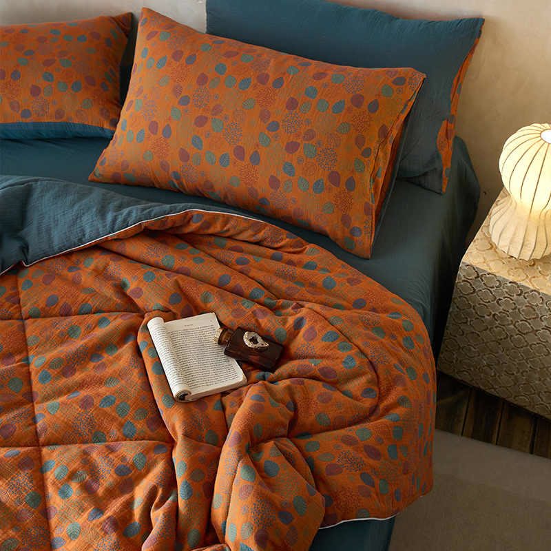 Bedding Set | Cotton Gauze | Floral Print | 4 Pieces