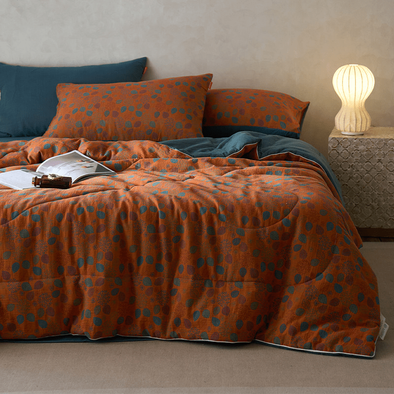 Bedding Set | Cotton Gauze | Floral Print | 4 Pieces