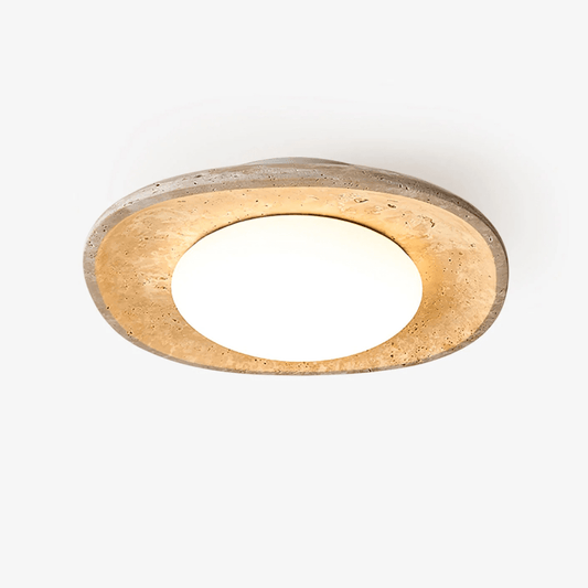 Luma Ceiling Light | Travertine Stone | Yellow