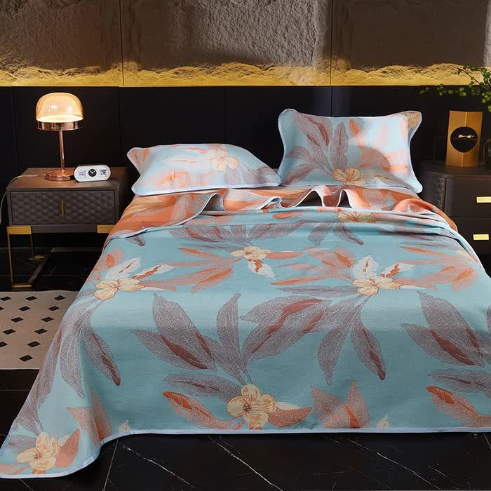 Jacquard Leaf Reversible Coverlet | Breathable Lyocell & Cotton | Twin, Full, Queen, King Sizes