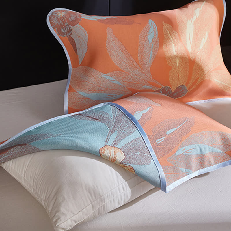 Jacquard Leaf Reversible Coverlet | Breathable Lyocell & Cotton | Twin, Full, Queen, King Sizes