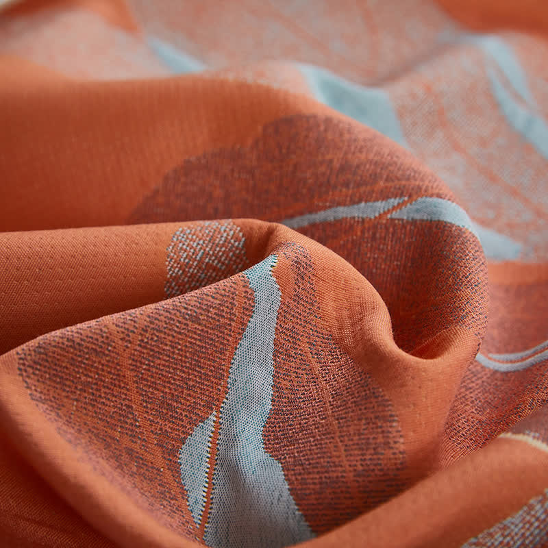 Jacquard Leaf Reversible Coverlet | Breathable Lyocell & Cotton | Twin, Full, Queen, King Sizes