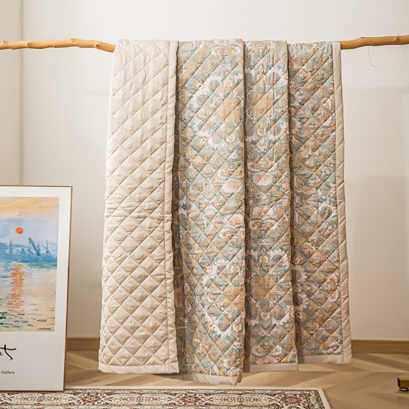 Vintage Bedding Set | Lyocell Fiber Quilted | Queen Size, 1 Quilt + 2 Pillowcases