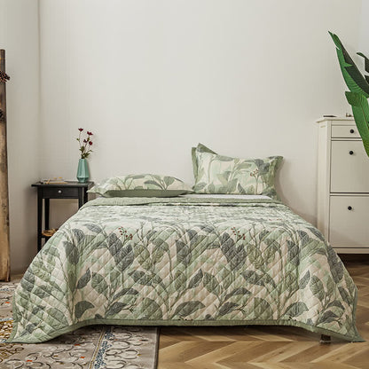 Lyocell Fiber Quilted Bedding Set | Eco-Friendly & Biodegradable | Queen Size with 2 Pillowcases