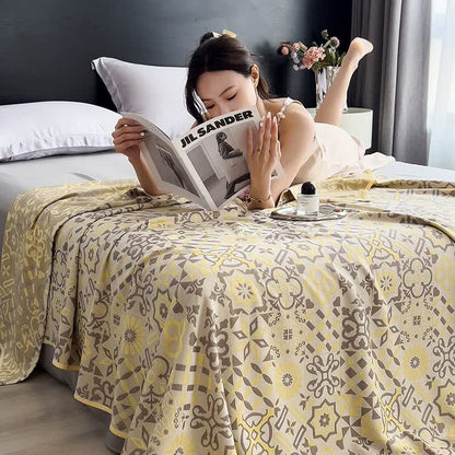 Bamboo Fiber Quilt | Jacquard Vintage Design | Full/Queen Size