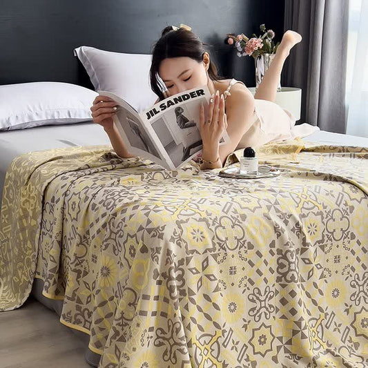 Bamboo Fiber Quilt | Jacquard Vintage Design | Full/Queen Size