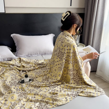 Bamboo Fiber Quilt | Jacquard Vintage Design | Full/Queen Size