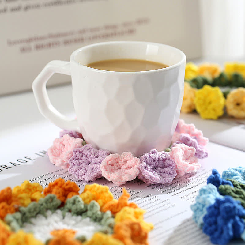 Handmade Crochet Coaster | Eco-Friendly Yarn | Set of 1, 2, 4, or 8
