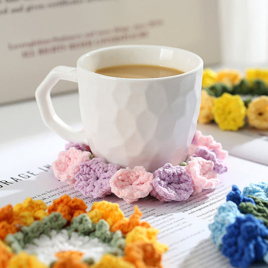 Handmade Crochet Coaster | Eco-Friendly Yarn | Set of 1, 2, 4, or 8