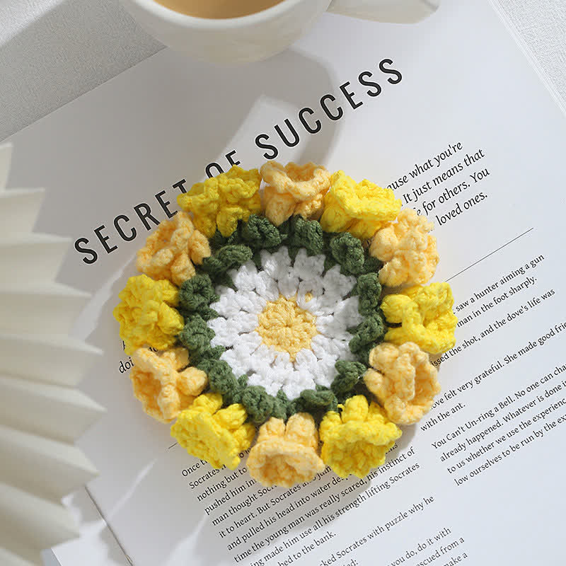 Handmade Crochet Coaster | Eco-Friendly Yarn | Set of 1, 2, 4, or 8