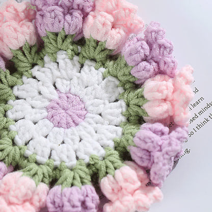 Handmade Crochet Coaster | Eco-Friendly Yarn | Set of 1, 2, 4, or 8