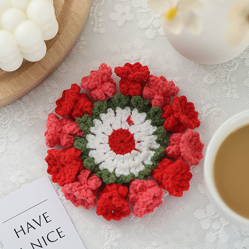 Handmade Crochet Coaster | Eco-Friendly Yarn | Set of 1, 2, 4, or 8