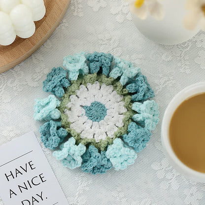 Handmade Crochet Coaster | Eco-Friendly Yarn | Set of 1, 2, 4, or 8