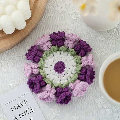 Handmade Crochet Coaster | Eco-Friendly Yarn | Set of 1, 2, 4, or 8