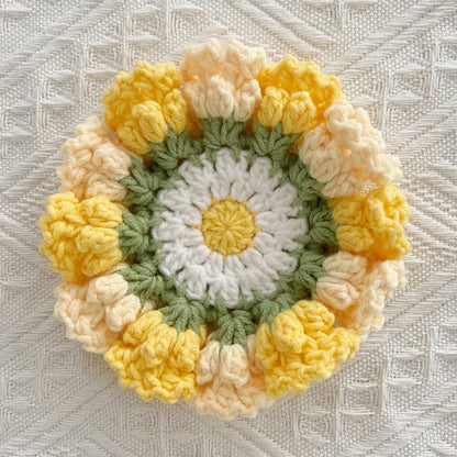 Handmade Crochet Coaster | Eco-Friendly Yarn | Set of 1, 2, 4, or 8