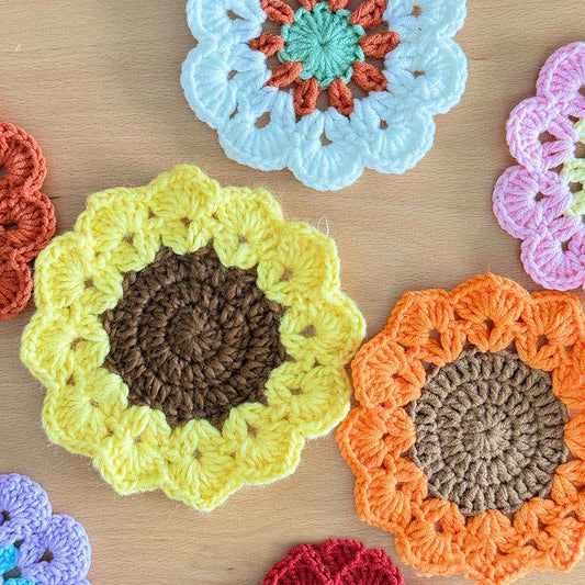 Handmade Crochet Yarn Coaster | Eco-Friendly Design | Available in 1, 2, 4, or 8 Pieces