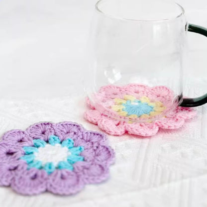 Handmade Crochet Yarn Coaster | Eco-Friendly Design | Available in 1, 2, 4, or 8 Pieces