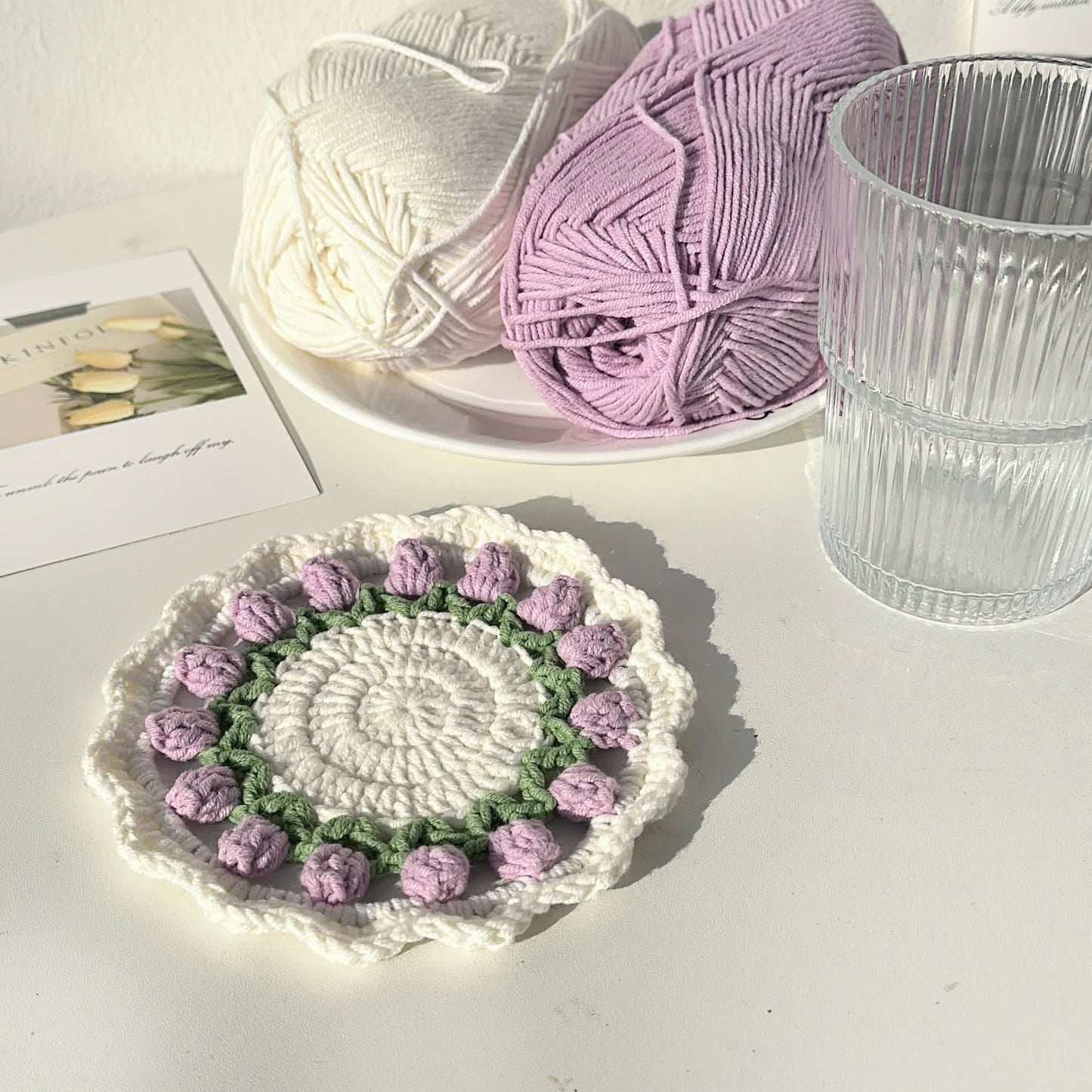 Handmade Crochet Coaster Set | High-Quality Yarn | Available in 1, 2, 4, or 5 Pieces