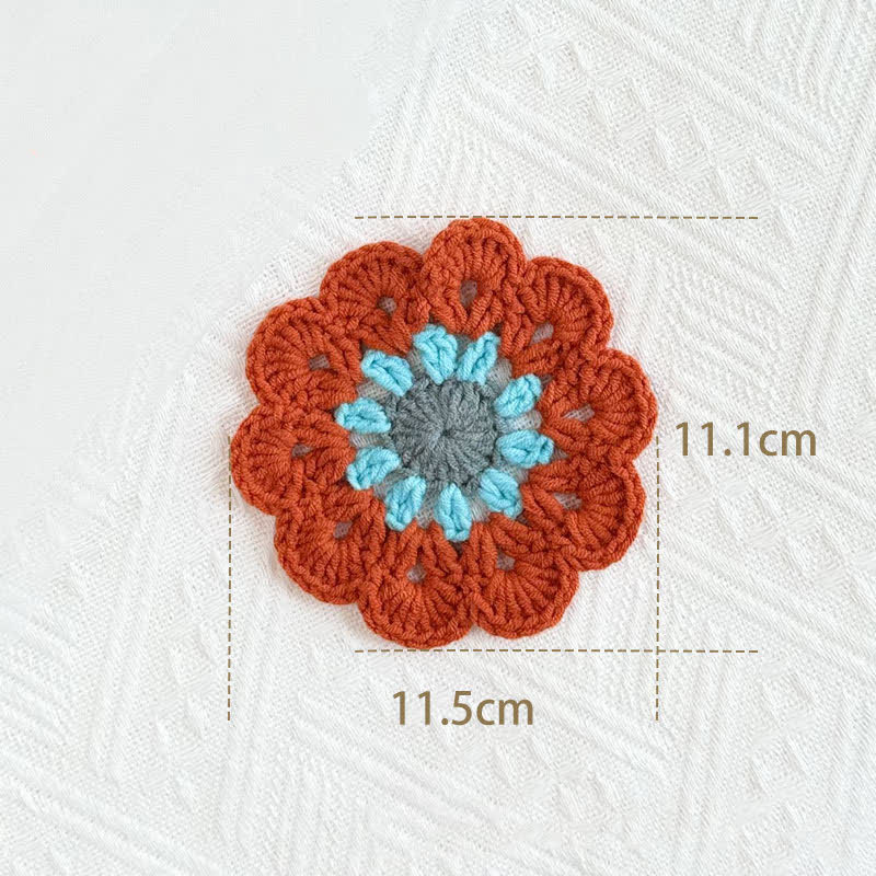 Handmade Flower Crochet Yarn Coaster