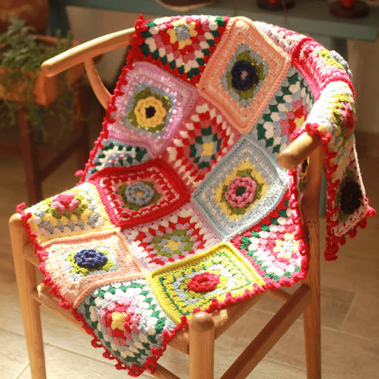 Crochet Blanket | Soft Acrylic | Floral Design