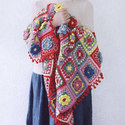 Crochet Blanket | Soft Acrylic | Floral Design