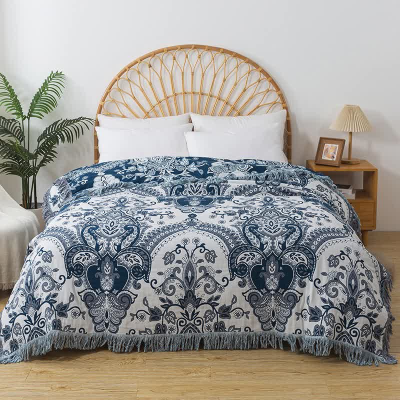 Bohemian Cotton Gauze Quilt | Eco-Friendly Design | Available in Full, Queen, King Sizes