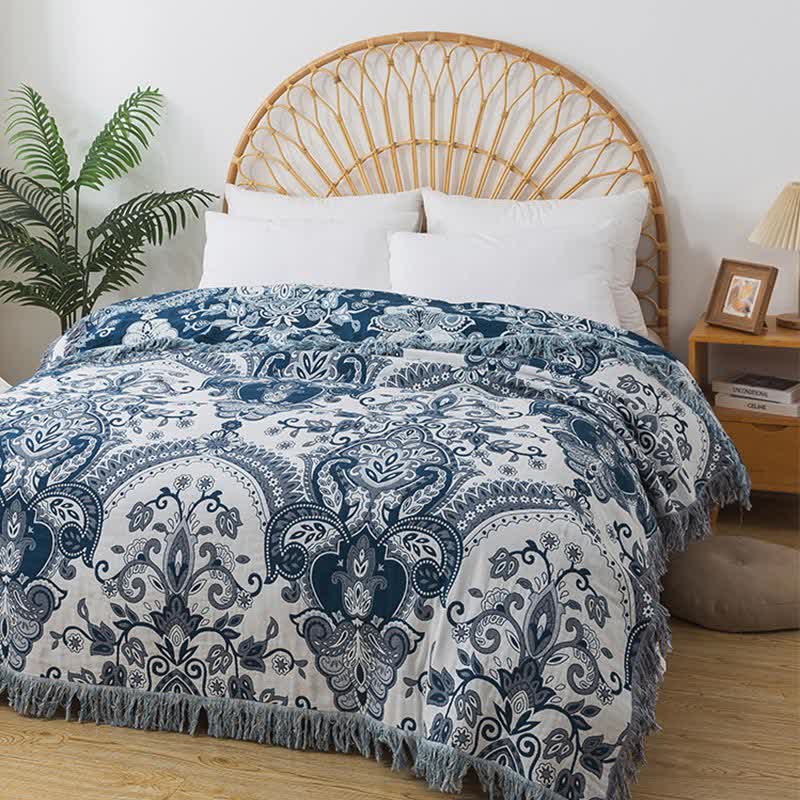 Bohemian Cotton Gauze Quilt | Eco-Friendly Design | Available in Full, Queen, King Sizes