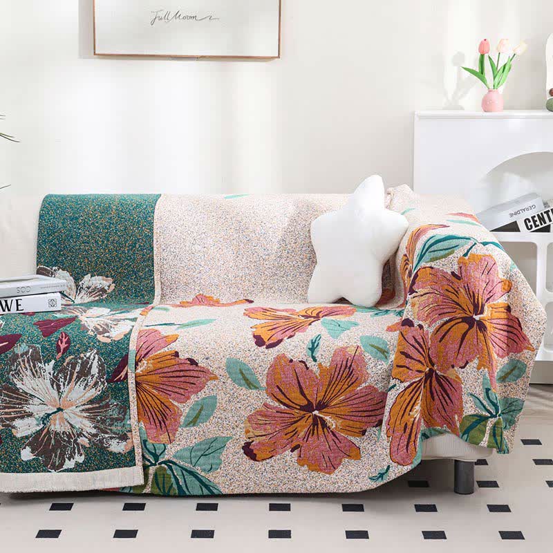 Peach Blossom Reversible Quilt | Soft Cotton Gauze | Full/Queen