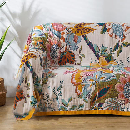 Reversible Floral Quilt | Breathable Cotton Gauze | Full/Queen Size