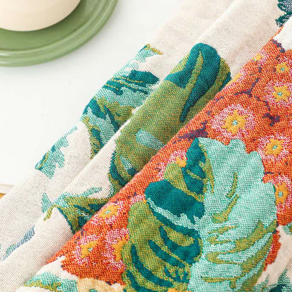 Floral Reversible Quilt | Cotton Gauze with Tassels | Full/Queen Size