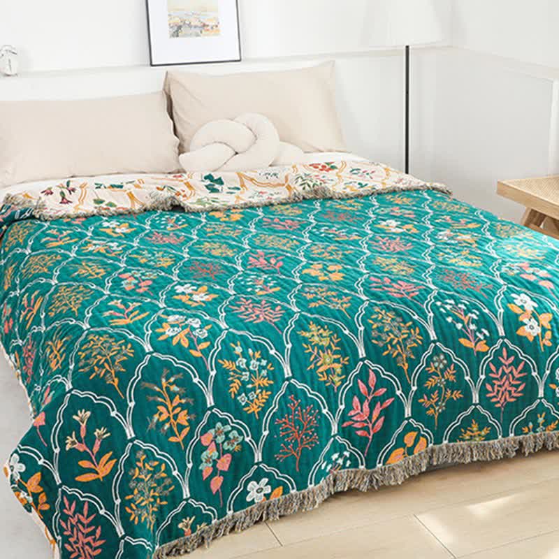 Diamond Floral Quilt | Cotton Gauze | Full/Queen Size