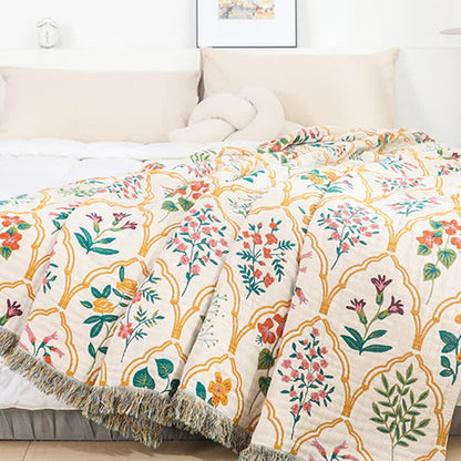 Diamond Floral Quilt | Cotton Gauze | Full/Queen Size