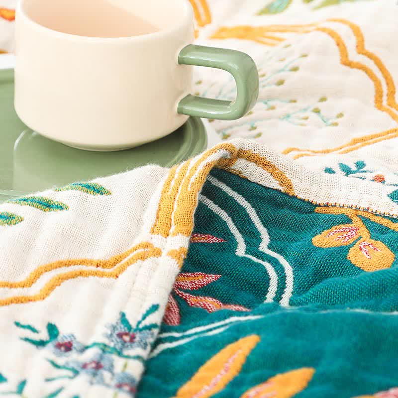 Diamond Floral Quilt | Cotton Gauze | Full/Queen Size