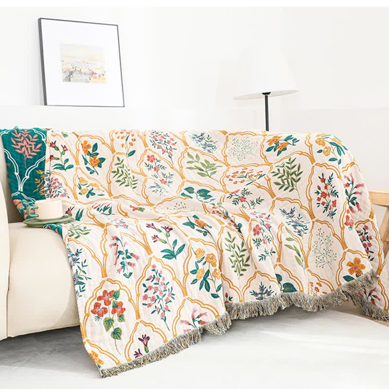 Diamond Floral Quilt | Cotton Gauze | Full/Queen Size