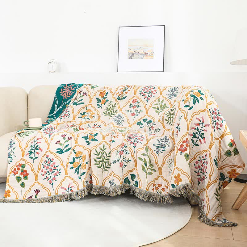 Diamond Floral Quilt | Cotton Gauze | Full/Queen Size
