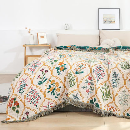 Diamond Floral Quilt | Cotton Gauze | Full/Queen Size