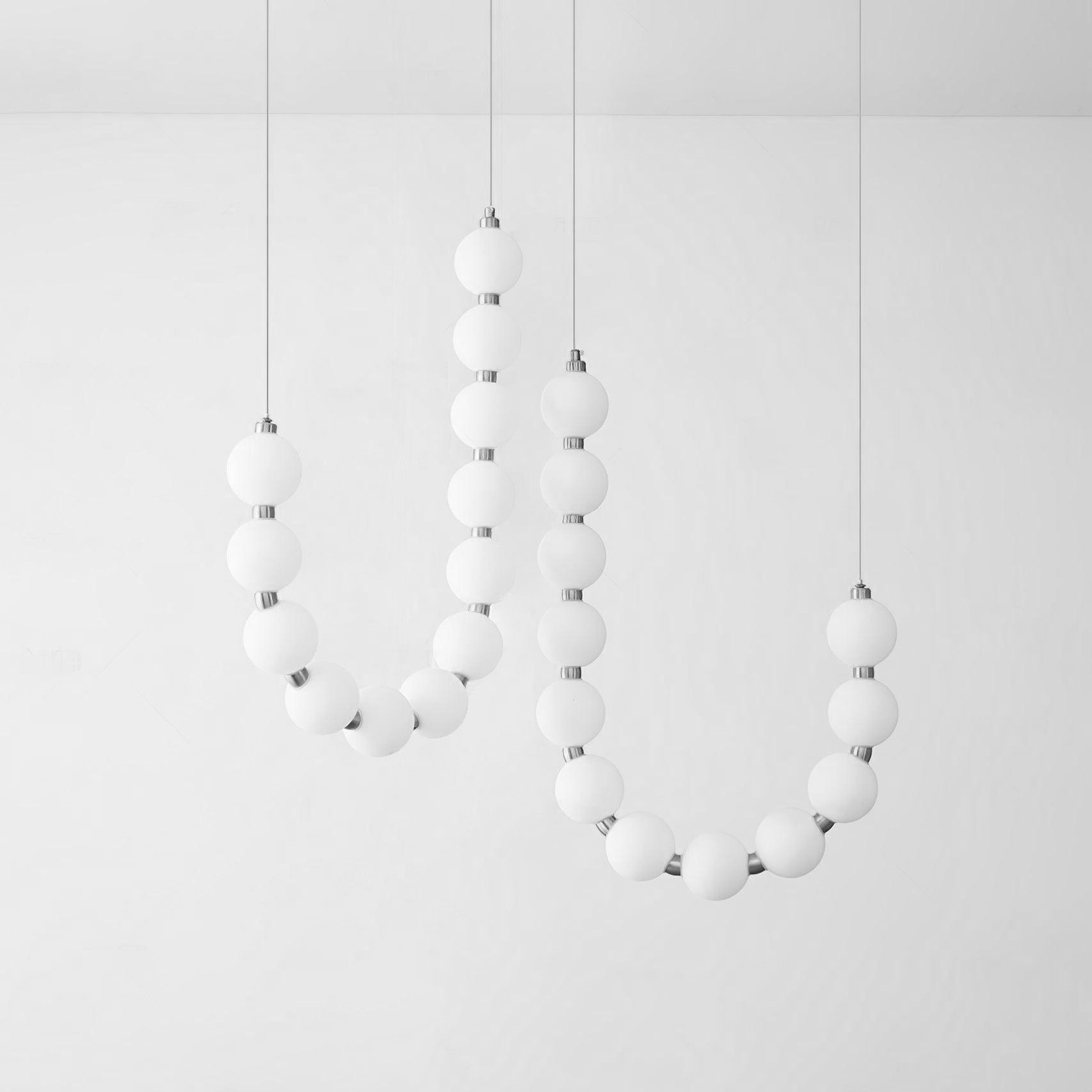 Pearl Necklace Chandelier | Brass & Acrylic | Adjustable Length