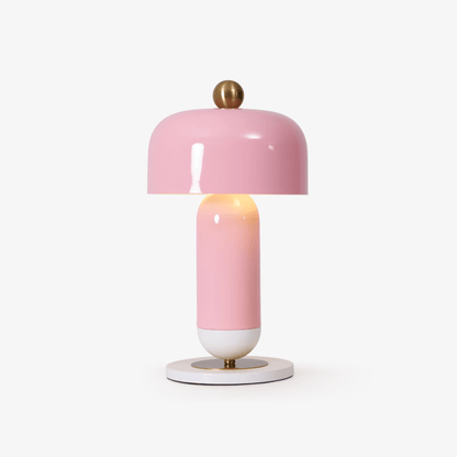 Lulu Table Lamp | Metal | White, Gold, Pink